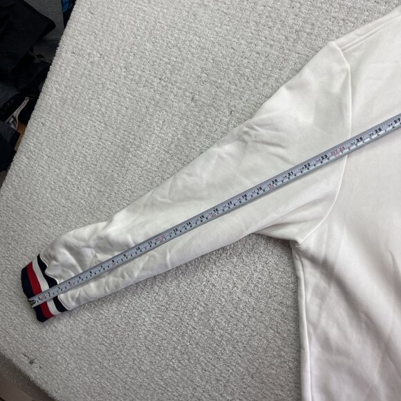 Y2K Tommy Hilfiger Sweatshirt Crew Neck Mens XXL White Embossed Spell Out Read - Picture 15 of 16